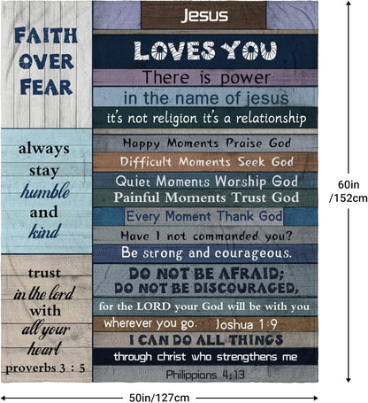 Christian Gifts for Women Faith Blanket 50"X60"- Bible Gifts - Best Gifts for Christian Women/Men - Religious Gifts for Women/Men - Scripture Gifts for Women - Funny Christian Throw Blanket